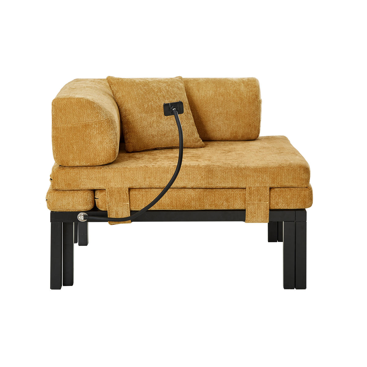 SCHLAFSOFA DE-35084 Gelb - Gelb, Holz (81/64/176cm) - ComfortXL