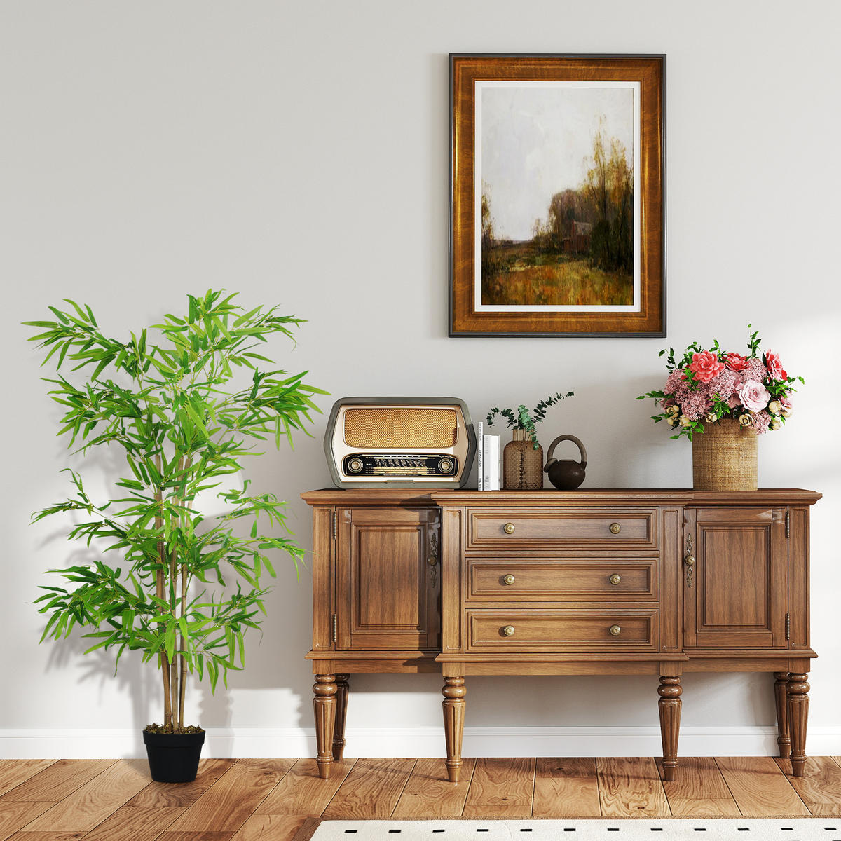 KÜNSTLICHER BAMBUS groß 150cm - Grün, Kunststoff (150cm) - Outsunny