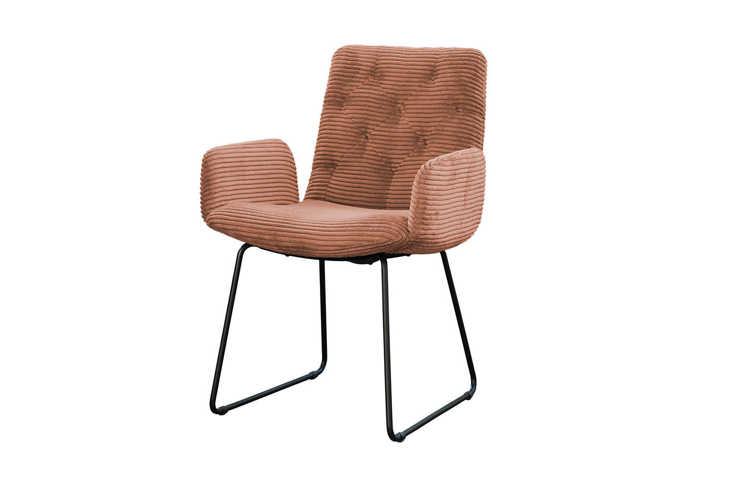 STUHL NEW CHARME Braun Cord - Dunkelbraun/Braun, Textil (59/87/66cm) - KAWOLA