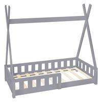 KINDERBETT Tipi 70x140 cm Hellgrau - Hellgrau, Holz (70/140cm) - ML-DESIGN