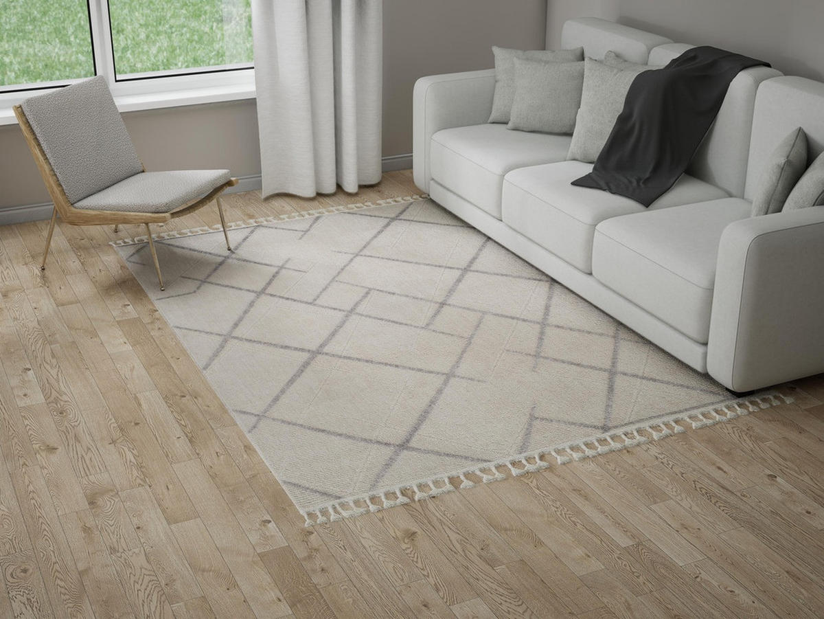 FLACHGEWEBE-TEPPICH Capo Creme/Grau 200x290 cm - Multicolor, Textil (200/290cm) - Vercai Rugs