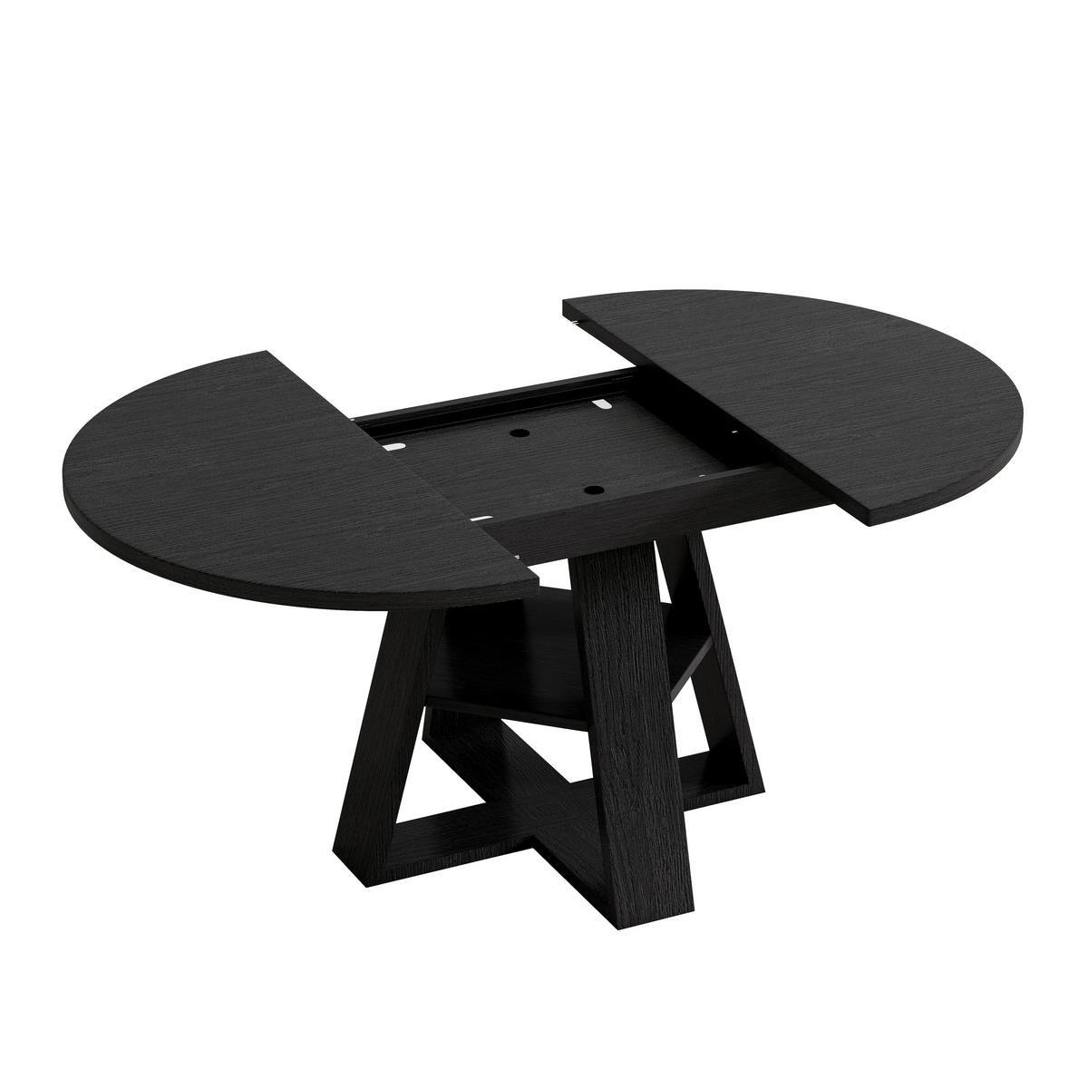 ESSTISCH 110–150/110/75 cm, Schwarz/Holzfarben - Schwarz, Holzwerkstoff (150/110/75cm)