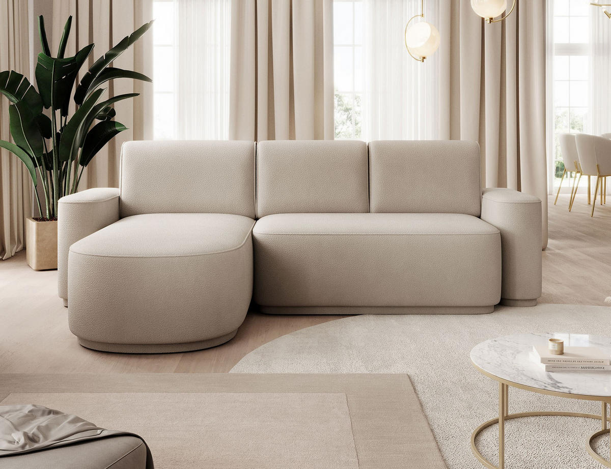ECKSOFA RUMA - Beige (Amore 18) - Beige, Holzwerkstoff (285/180cm) - Möblo