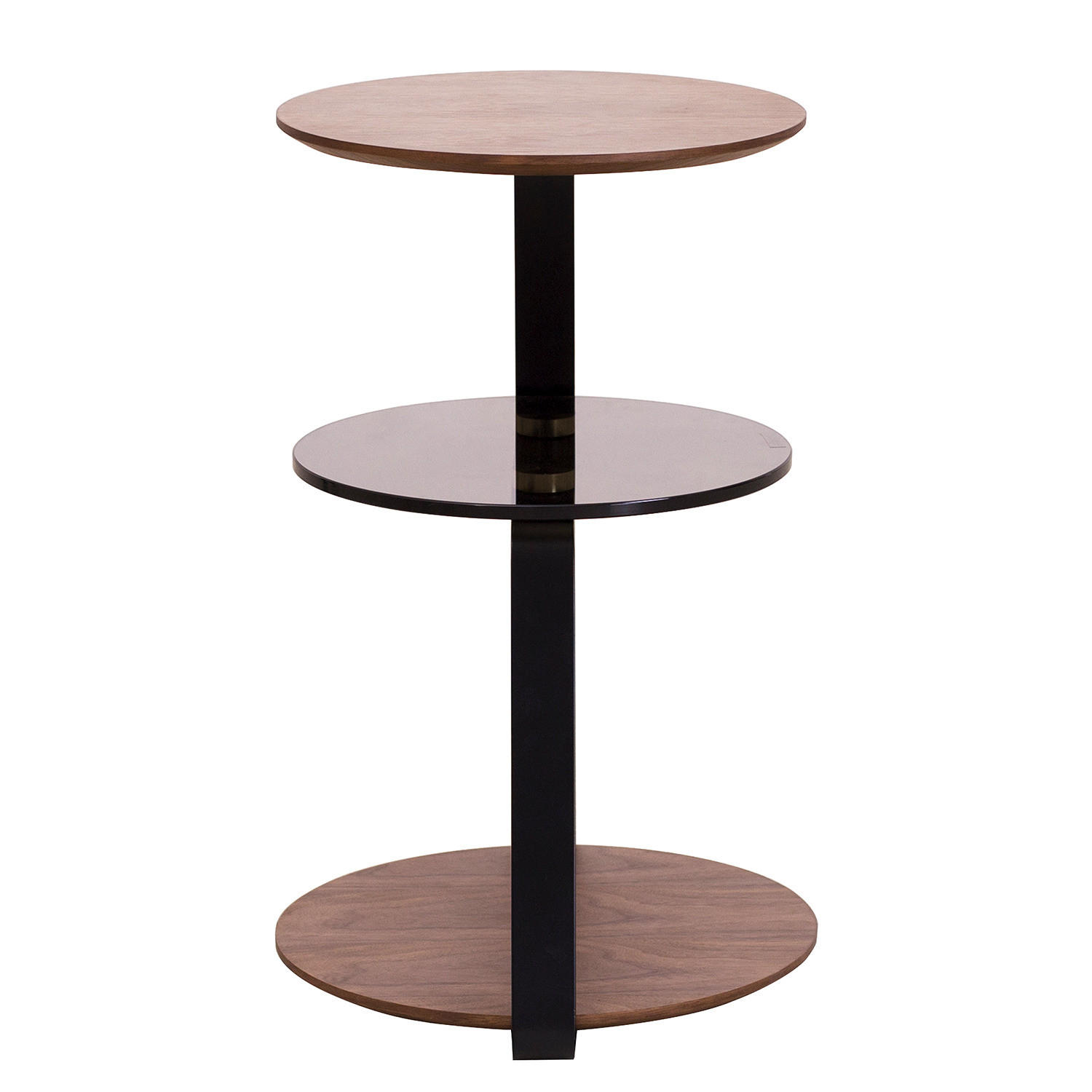 BEISTELLTISCH - Echtholzfurnier / Stahl - Braun, Metall (39/39/58cm) - home24