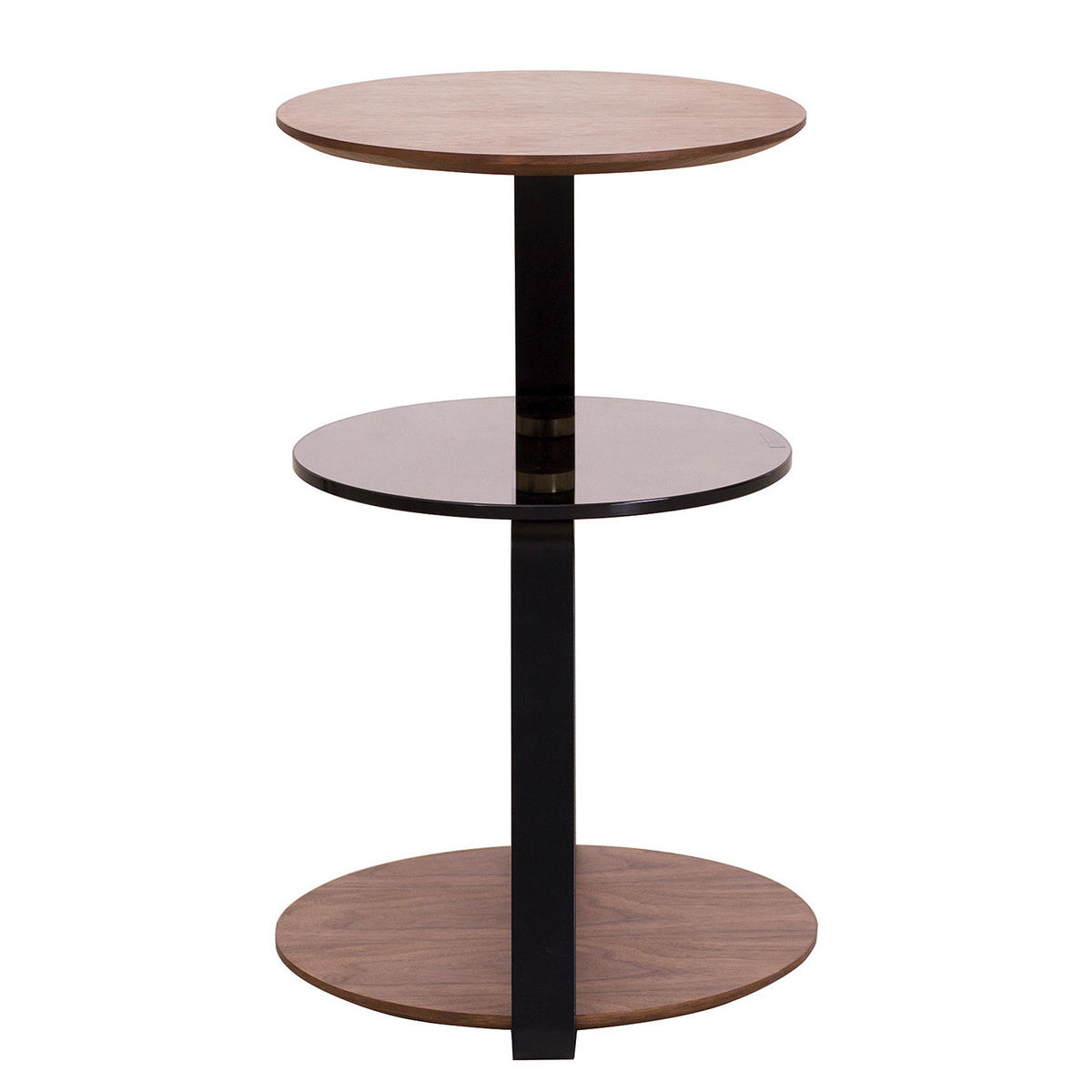 BEISTELLTISCH - Echtholzfurnier / Stahl - Braun, Metall (39/39/58cm) - home24