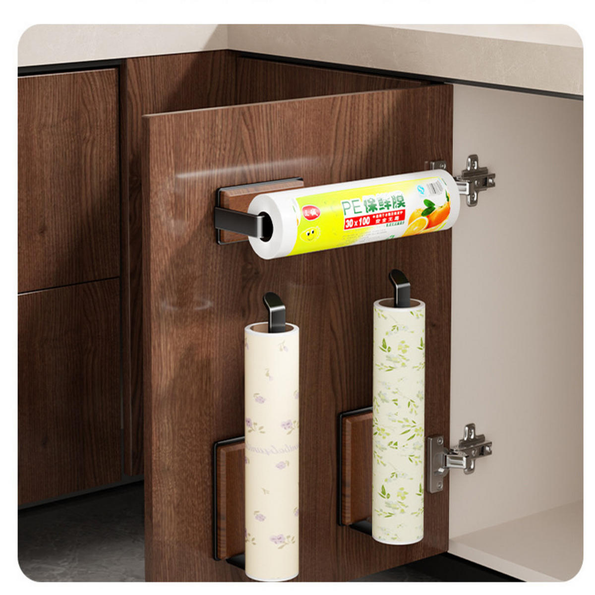 KÜCHENPAPIERHALTER, Holz + Metall, 26.5 cm - Braun, Holz (5.3/7.2/26.5cm) - Authentics