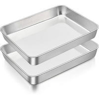 BACKBLECH 2er Set Edelstahl 26,5 x 20,7 x 5 cm - Silberfarben, Metall (26/5/5cm)