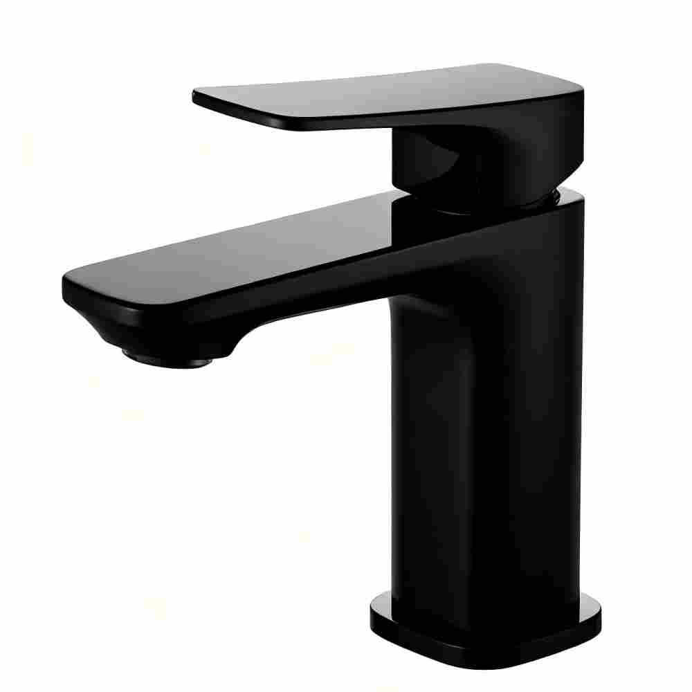 WASCHTISCHARMATUR Einhebelmischer, wasser- und energiesparend, Auslaufhöhe 82 mm - Schwarz, Metall (4/10/12cm) - BELZ