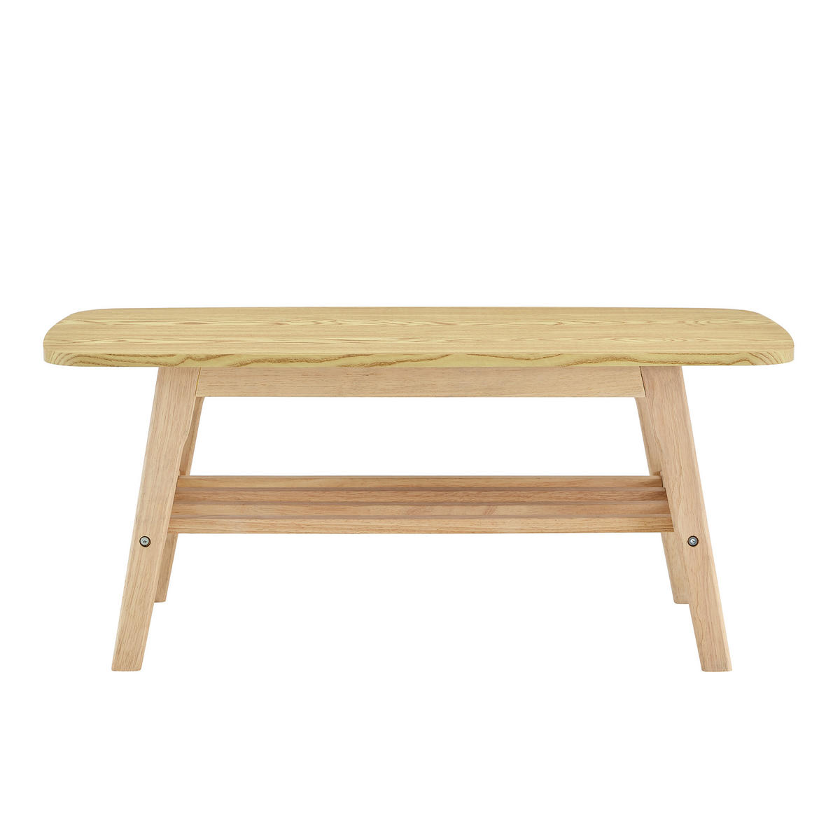 COUCHTISCH DE-37426 rechteckig mit zweistöckigem Stauraum Naturholz - Naturfarben, Holz (100/48/42.5cm) - ComfortXL