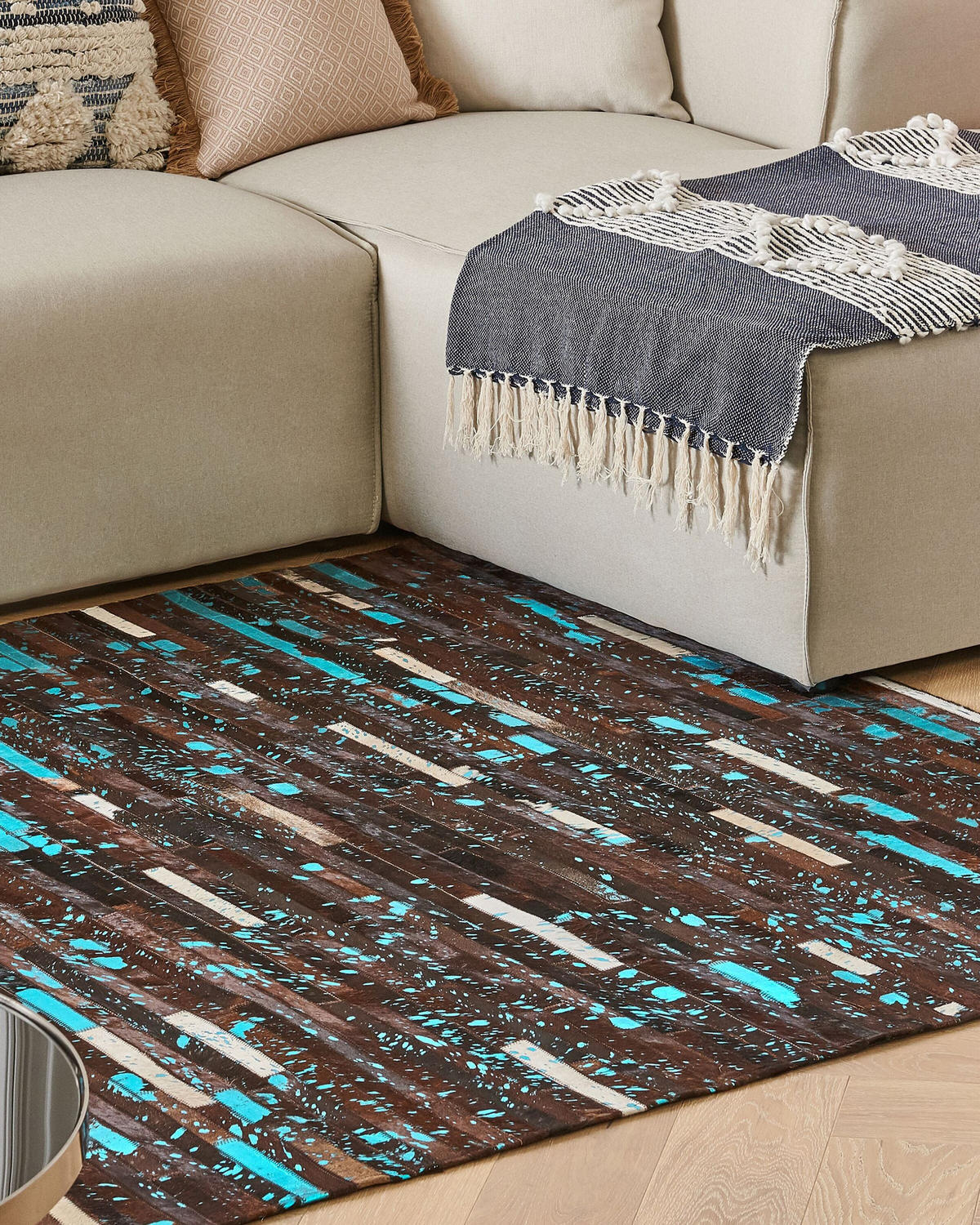 KURZFLOR-TEPPICH Kisir 230/160 cm - Braun, Fell (160/230cm) - Beliani