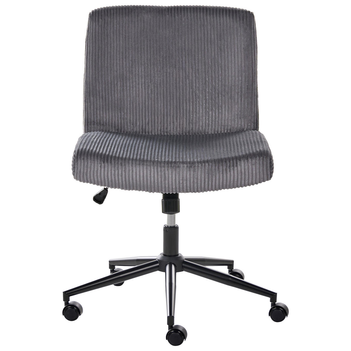 SCHREIBTISCHSTUHL Cord Grau Geddes - Grau, Textil (59/85/71cm) - Beliani