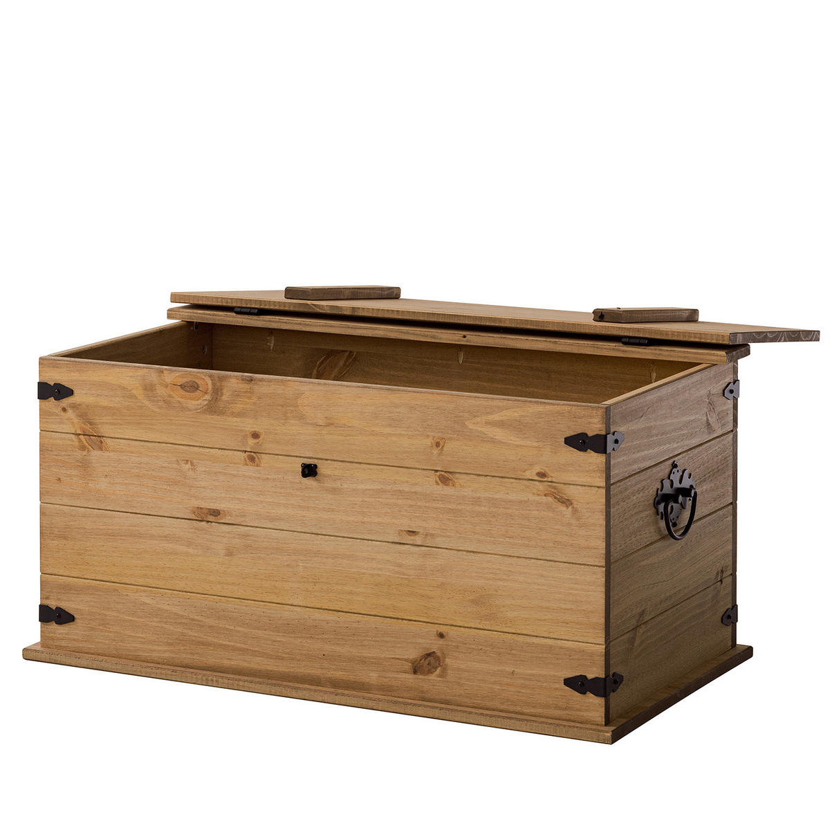 MASSIVHOLZTRUHE - Kiefer massiv - Kieferfarben, Holz (91/47/50cm) - home24