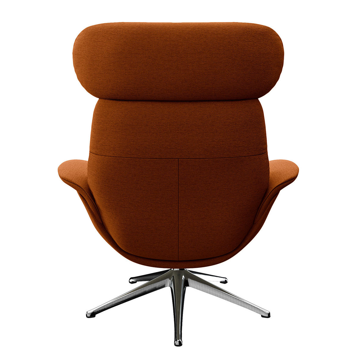 RELAXSESSEL - Chromfarben/Orange, Textil/Metall (90/107/90cm) - home24