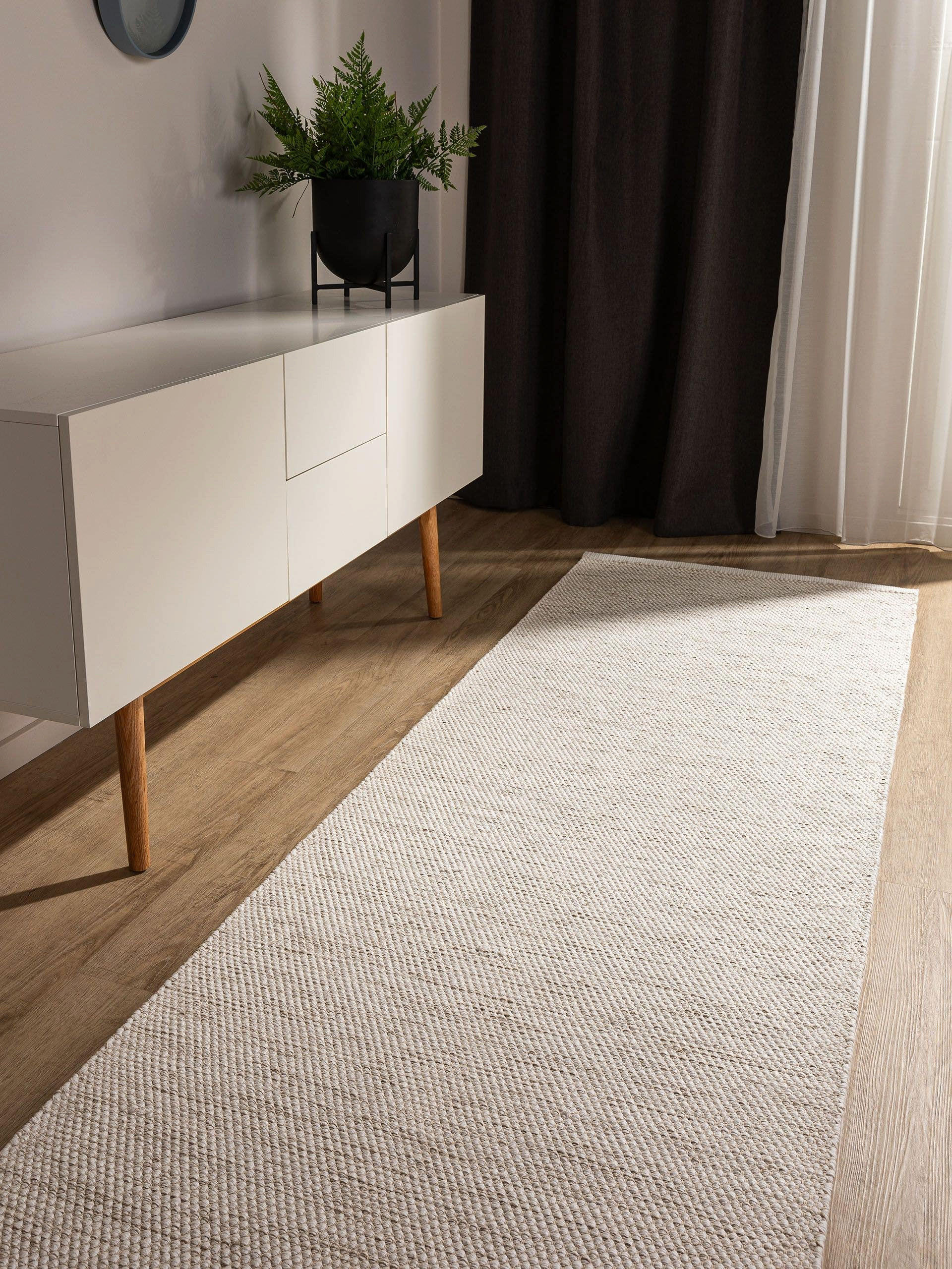 BAUMWOLLLÄUFER Ron handgewebt 80x250 cm - Creme, Naturmaterialien/Textil (80/250cm) - benuta