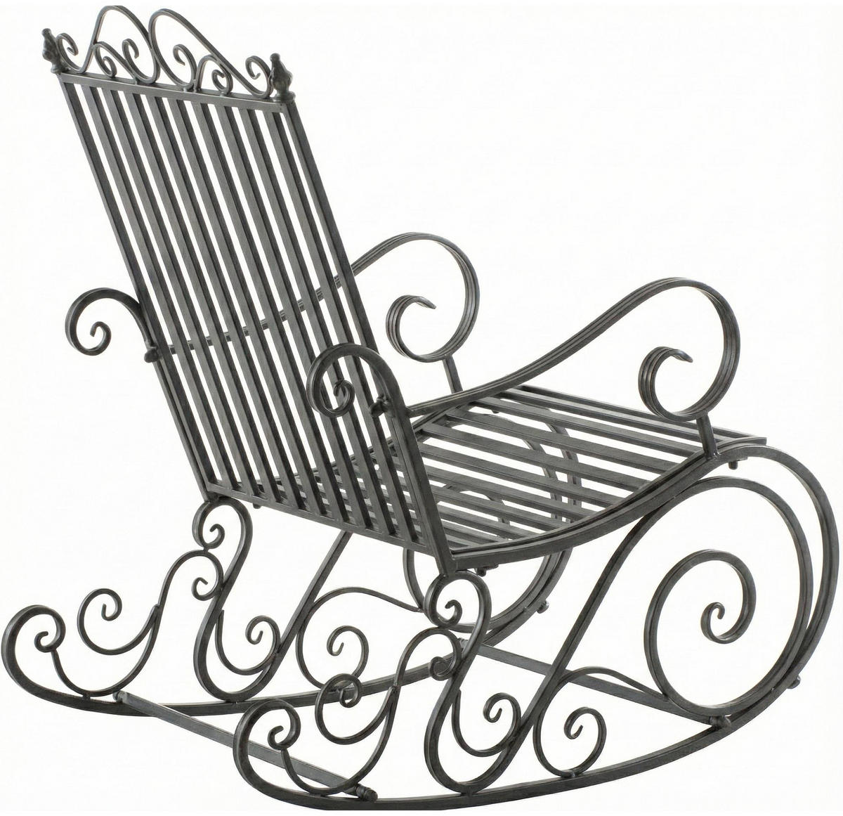SCHAUKELSTUHL Anna Antik Outdoor 56x90x94cm Metall Anthrazit Gartenstuhl - Anthrazit, Metall (56/94/90cm) - DELUKE