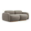 3-SITZER SOFA Chenille Stoff Grau - Taupe/Braun, Holz/Textil (190/73/95cm) - Makamii