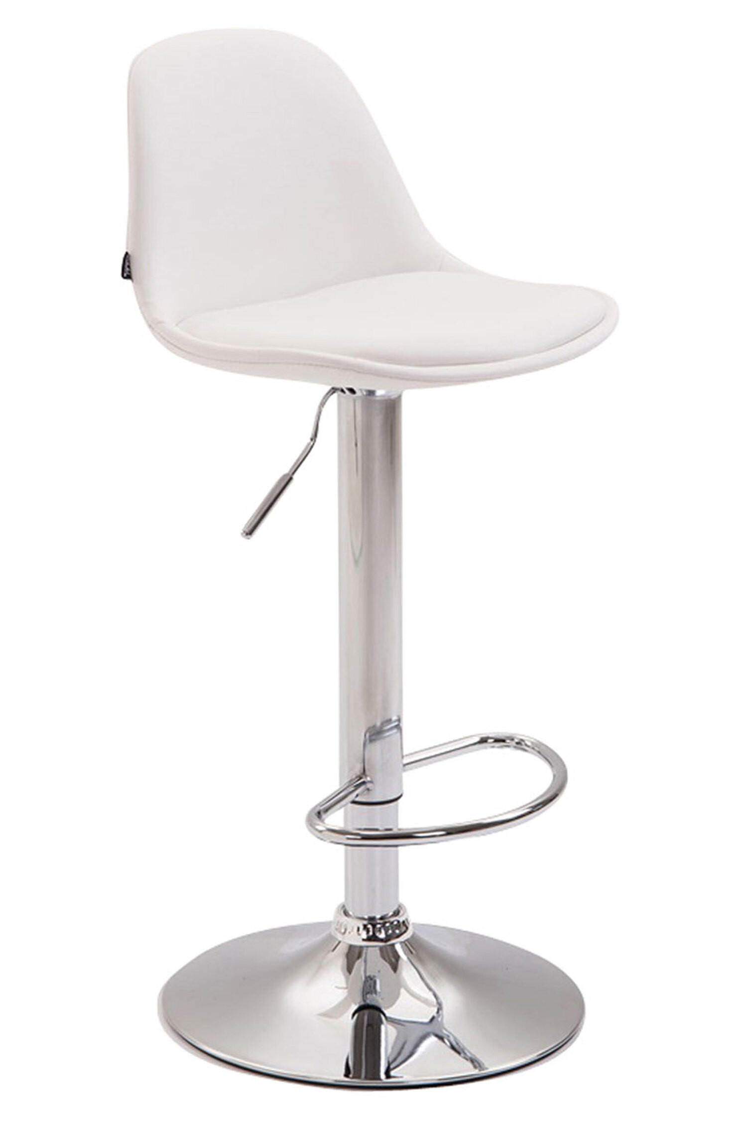 BARHOCKER Kilian, Gestell Metall in Chromoptik, Vollgepolstert Kunstleder Weiß - Chromfarben/Weiß, Kunststoff/Textil (39/100/43cm) - TPFLiving