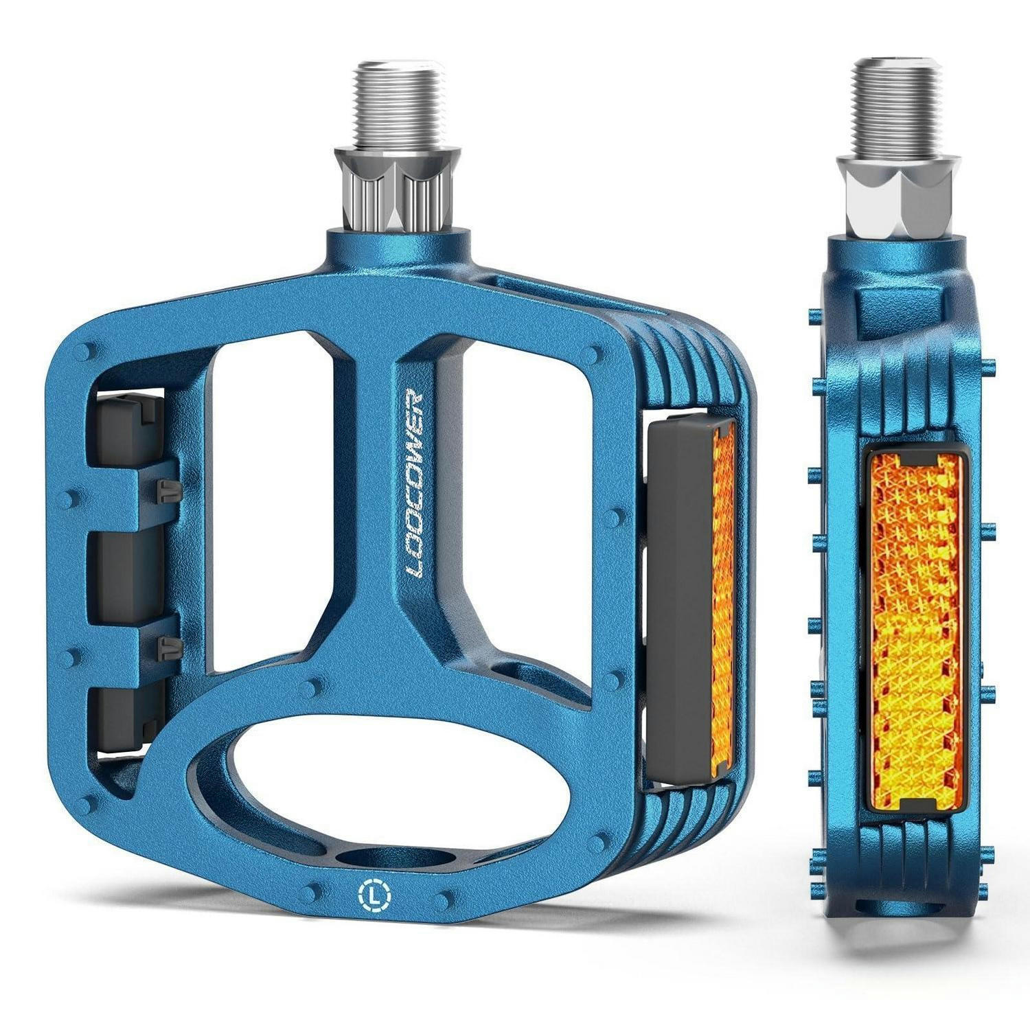 FAHRRADPEDALE Aluminium Blau mit Reflektoren - Blau, Metall (10/1.5/12cm)