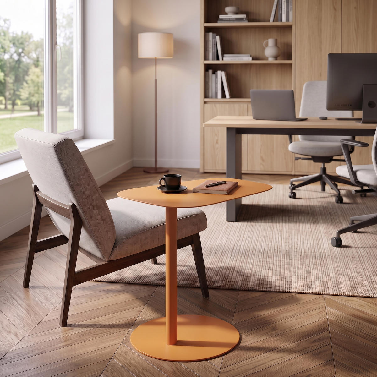 BEISTELLTISCH Nastätten - Orange, Metall (38/50/50cm) - [en.casa]