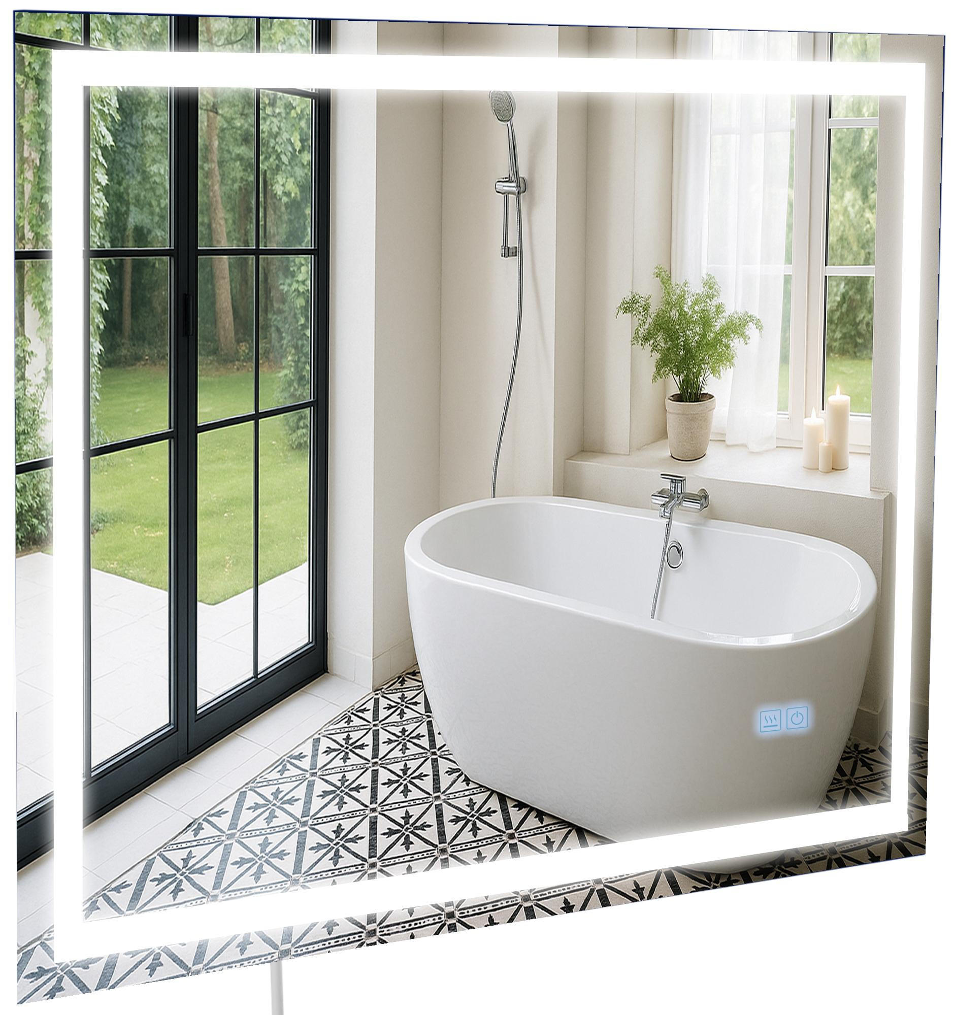 WANDSPIEGEL eckig 70/3.5/50 cm Glas Klarglas - Klar, Glas (70/50/3.5cm) - CLP