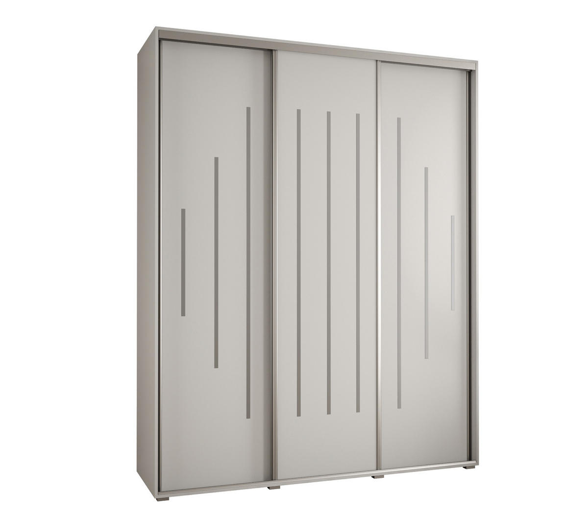 SCHWEBETÜRENSCHRANK 235,2/190/60 3-türig - Silberfarben/Weiß, Holz/Metall (190/235/60cm) - Abiks Möbel