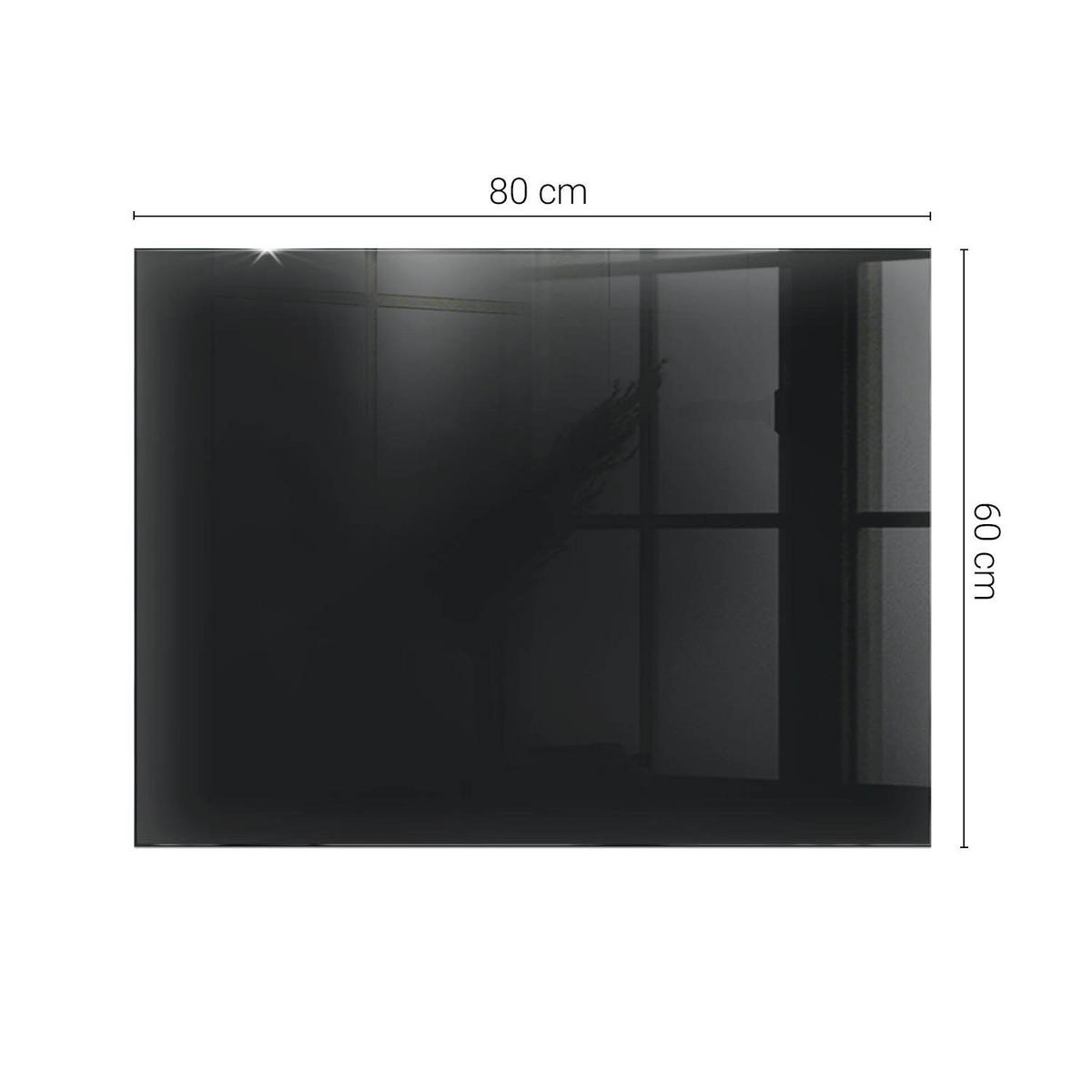 TISCHPLATTE 80x60 cm Glatte Schwarze Oberfläche - Schwarz, Glas (80/60/0.4cm) - TULUP