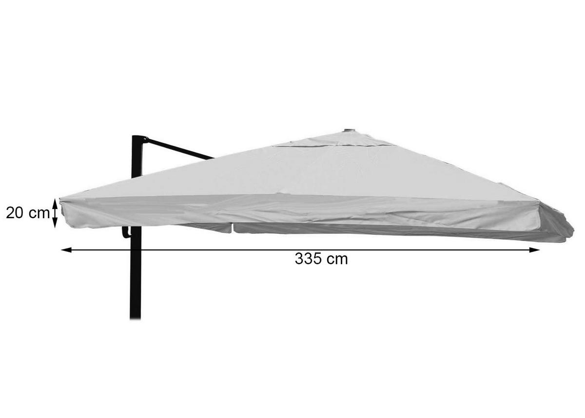 ERSATZ-BEZUG FÜR SCHIRM Anthrazit - Anthrazit, Textil (335/335cm) - MCW