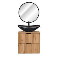 BADMÖBEL-SET 2-TLG. Adelaide-56 - Braun, Holzwerkstoff (62/200/47cm) - Lomado