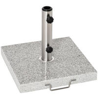SONNENSCHIRMSTÄNDER 40/40/36 cm grau aus Marmor mit Rollen - Grau, Stein (40/40cm) - OKWISH