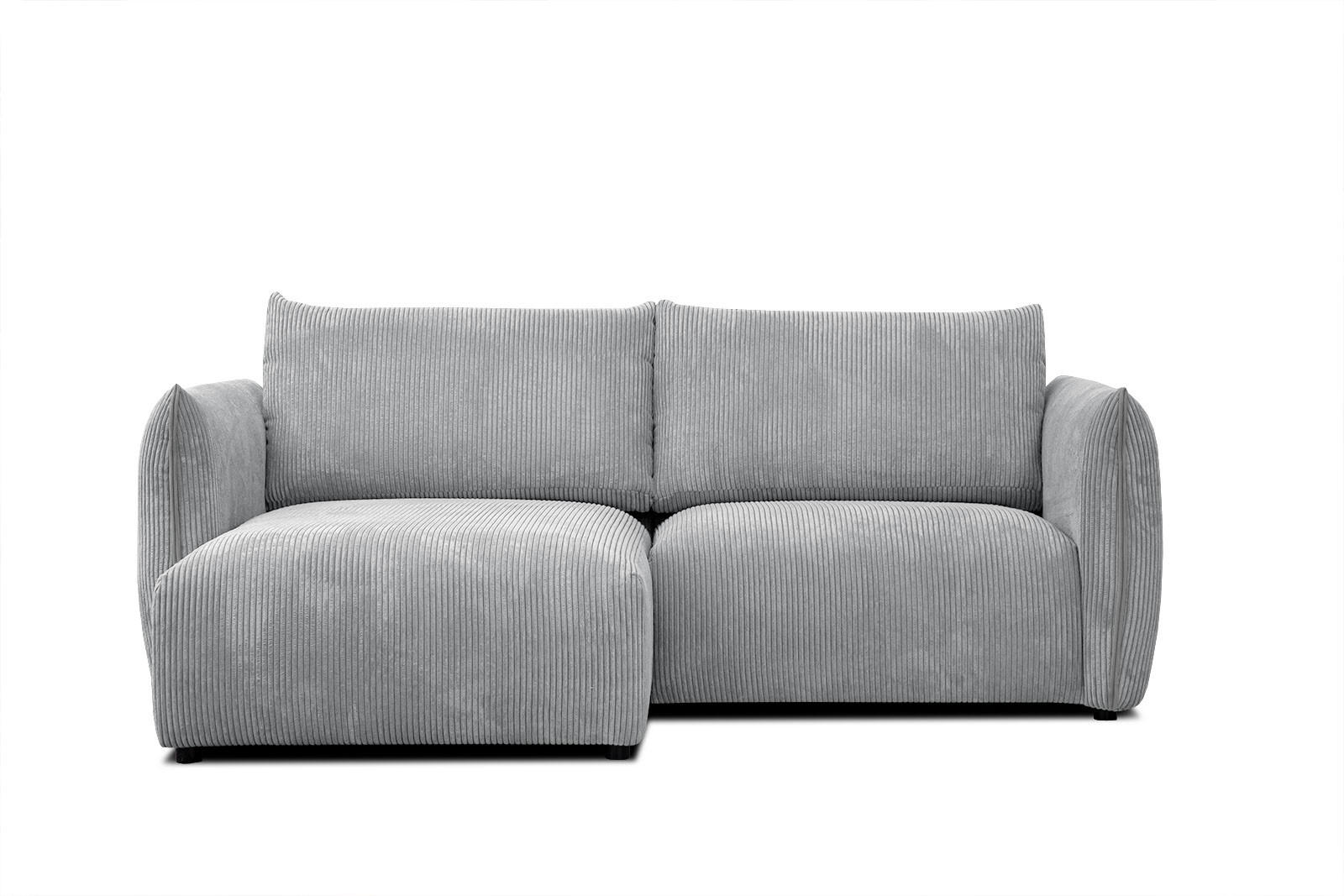 ECKSOFA TAUER 3-Sitzer, hellgrau - Hellgrau/Schwarz, Holzwerkstoff/Kunststoff (173/206cm) - Courtois Laville
