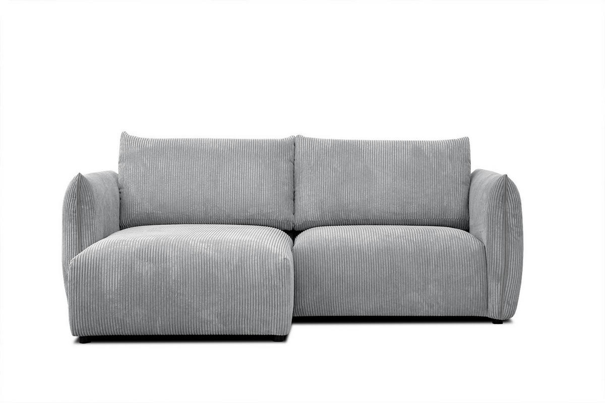 ECKSOFA TAUER 3-Sitzer, hellgrau - Hellgrau/Schwarz, Holzwerkstoff/Kunststoff (173/206cm) - Courtois Laville