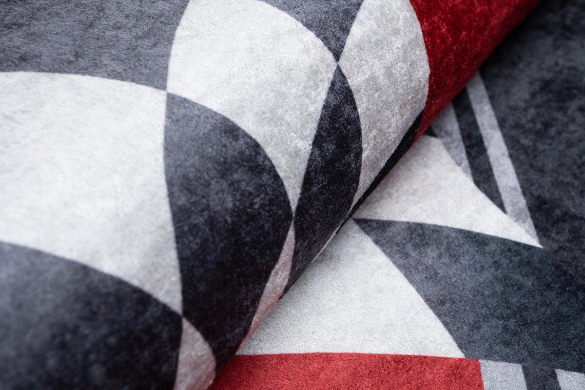 TEPPICH EMMA Rot Schwarz 160/230 cm - Rot/Schwarz, Kunststoff (160/230cm) - Tapiso