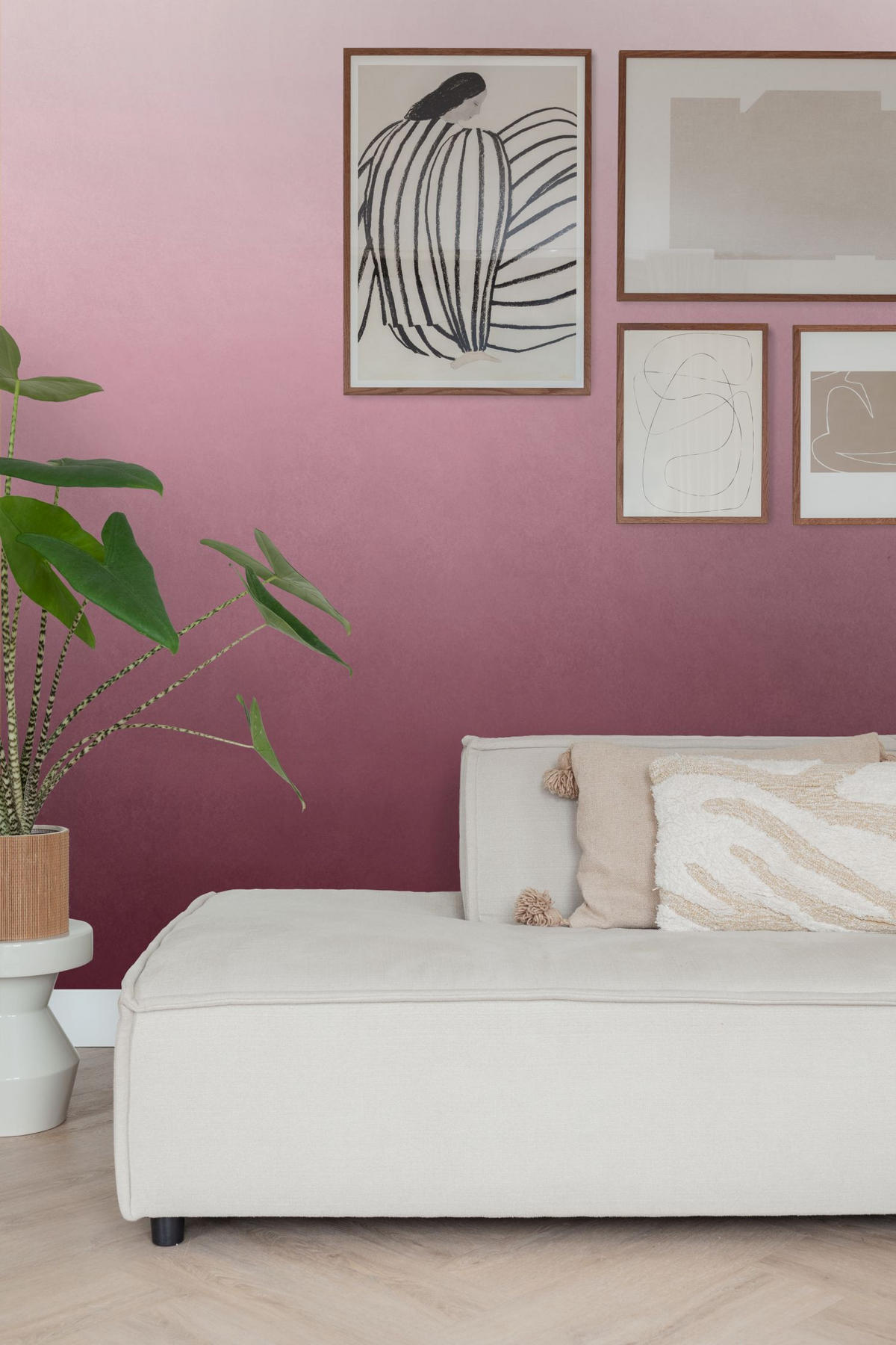 FOTOTAPETE Dip-Dye Muster 200 x 279 cm - Lila, Papier (200/279cm) - ESTAhome