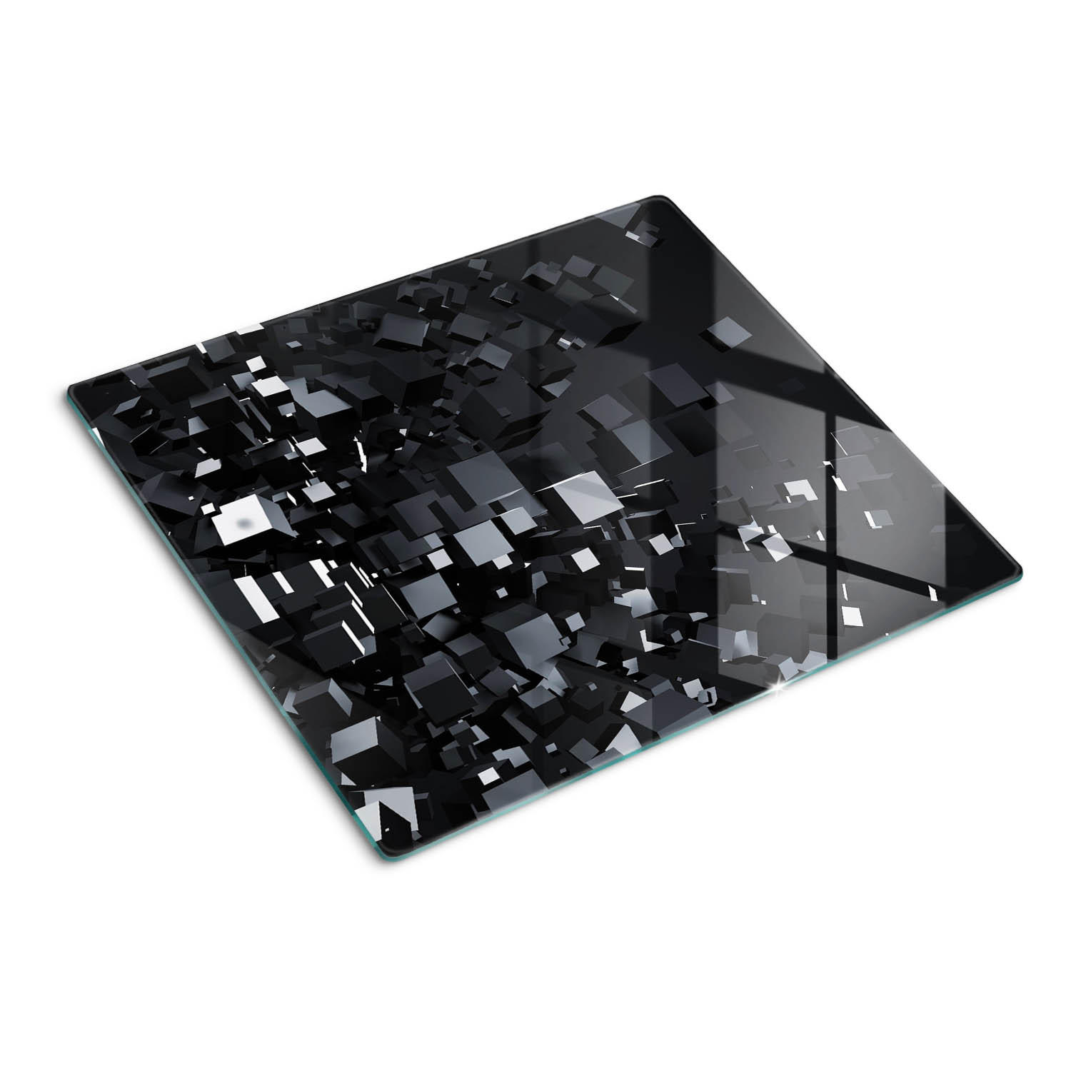 GLASPLATTE 60x52 cm 3D - Schwarz, Glas (60/0.4/52cm) - TULUP