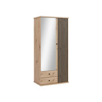 KLEIDERSCHRANK Cali C-25 - Schwarz/Eiche Artisan, Holzwerkstoff/Kunststoff (100/213/60cm) - MIRJAN24