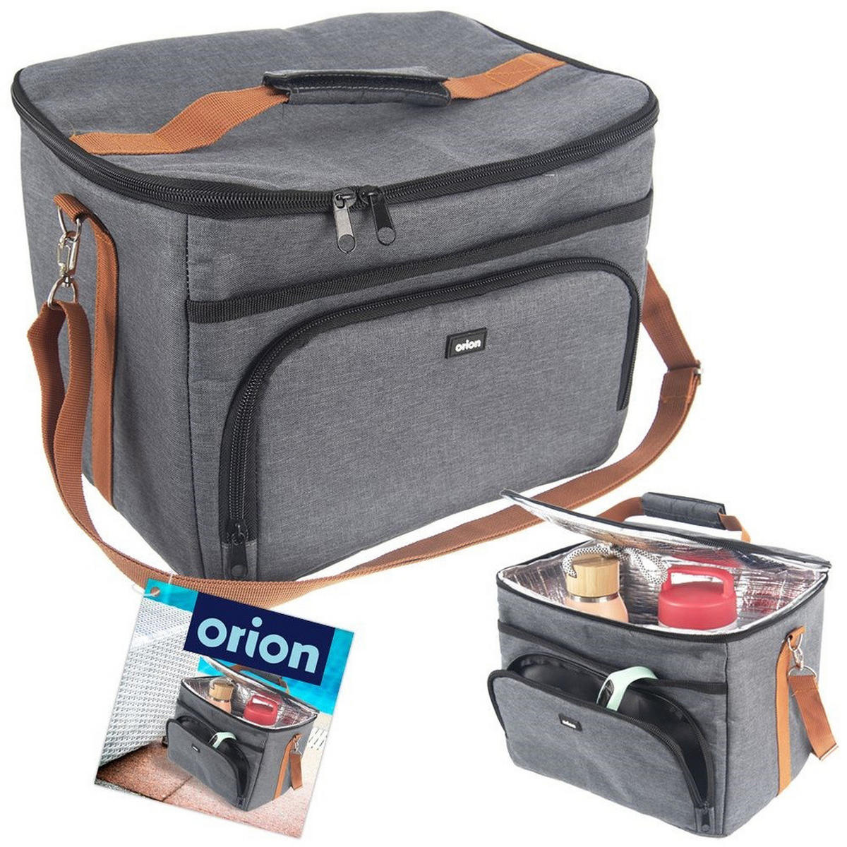 THERMOTASCHE isoliert 11 l Grau - Grau, Textil (23.5/22/31.5cm) - Orion 