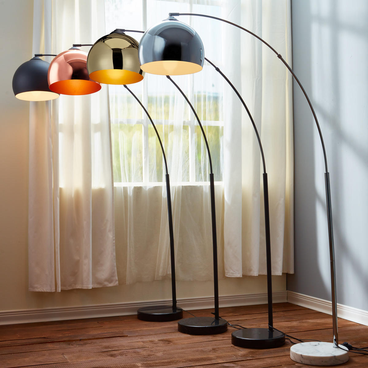 BOGENLEUCHTE Schwarz - Schwarz, Metall (170/30/170cm) - Teamson Home