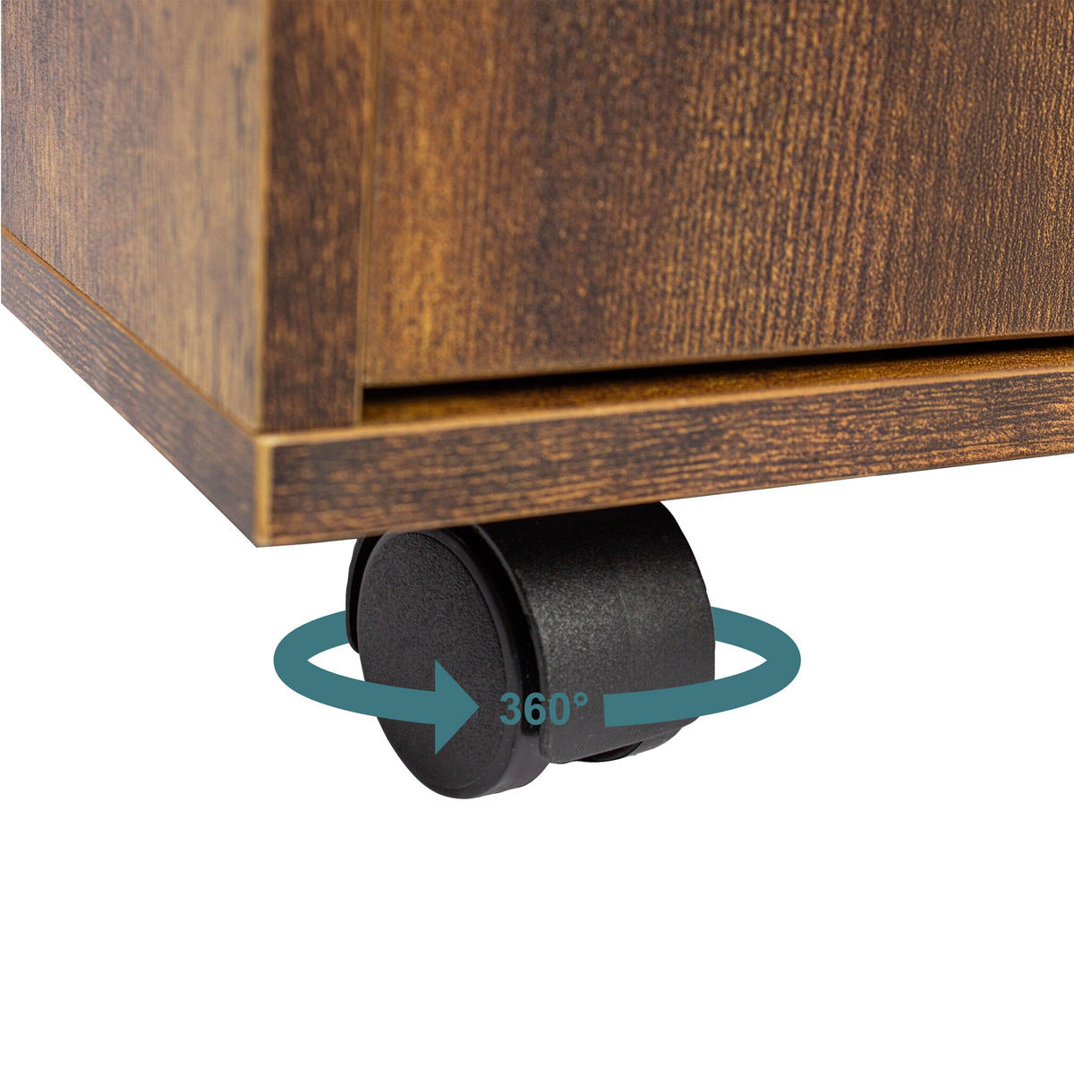 ROLLCONTAINER - Schwarz/Braun, Holzwerkstoff/Kunststoff (40/57/40cm) - Relaxdays