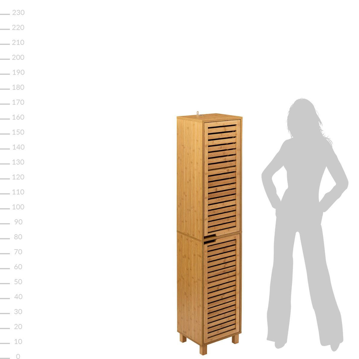 BADREGAL Bambus für Handtücher und Hygieneartikel 28/33/168 cm - Braun, Holzwerkstoff (33/168/28cm) - 5five Simply Smart
