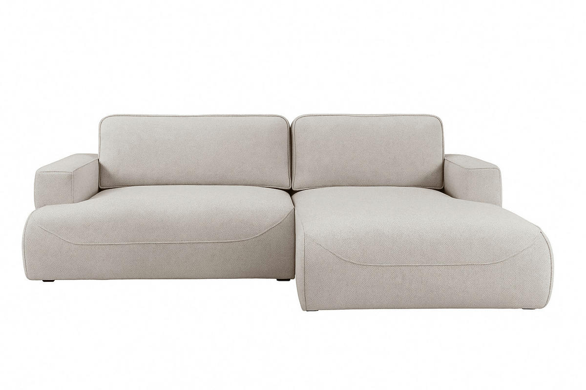 ECKSOFA LUNA mit Bettkasten und Schlaffunktion, Grau - Grau, Textil (271/195cm) - KS Home Concept