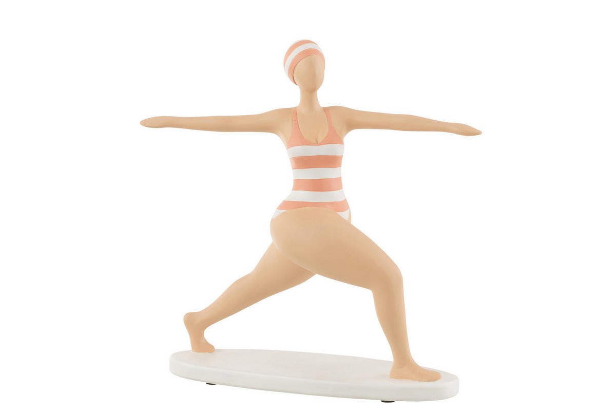 FIGUR YOGA STRETCH - Polyresin - Orange - Multicolor, Glas/Naturmaterialien (10/30/29.5cm) - J-Line