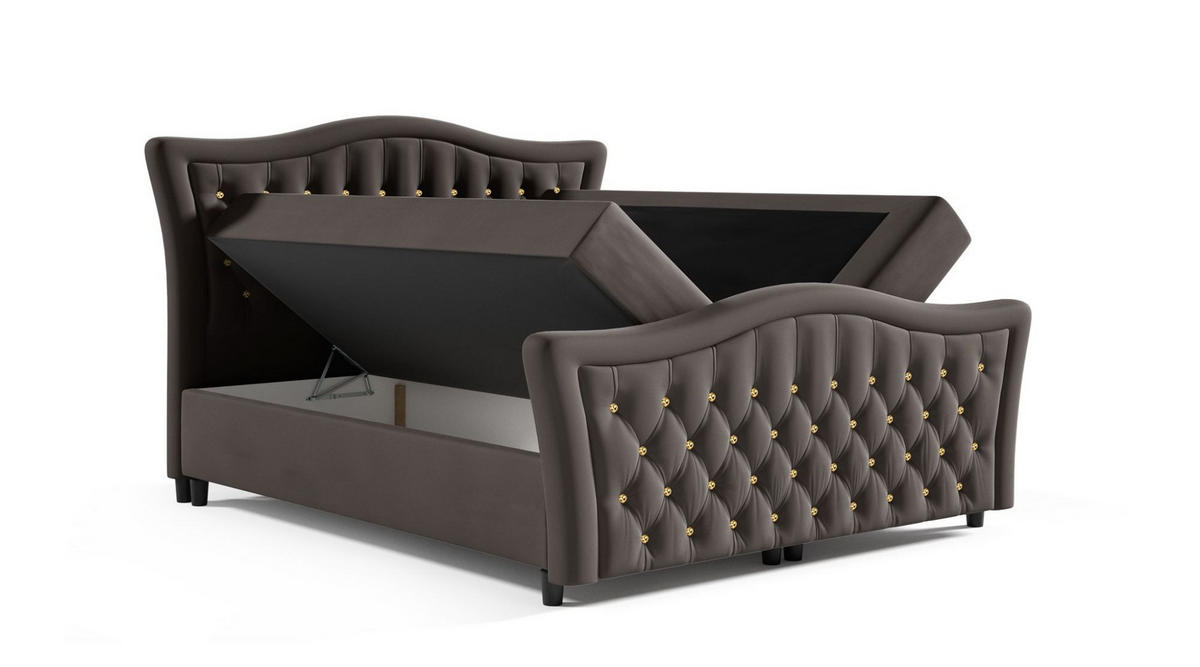 BOXBETT Turhan In Elisa Velvet - Rosa, Holzwerkstoff/Textil (180/200cm) - Fun Möbel