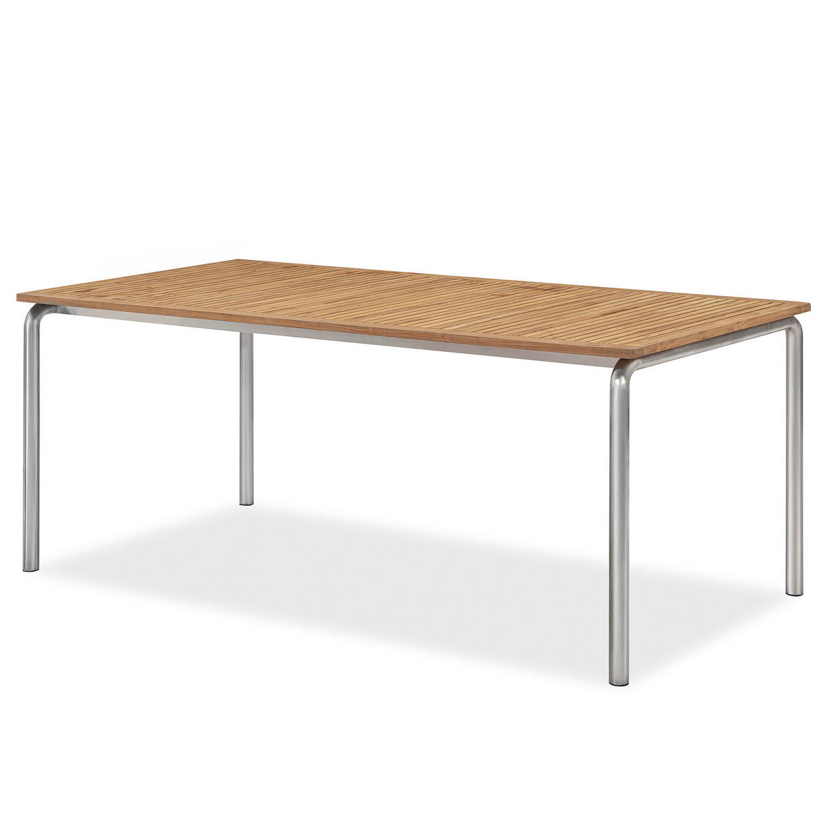 GARTENESSGRUPPE - 5-teilig - Teak massiv / Edelstahl - Teak / Silber - Teakfarben, Holz/Metall - home24