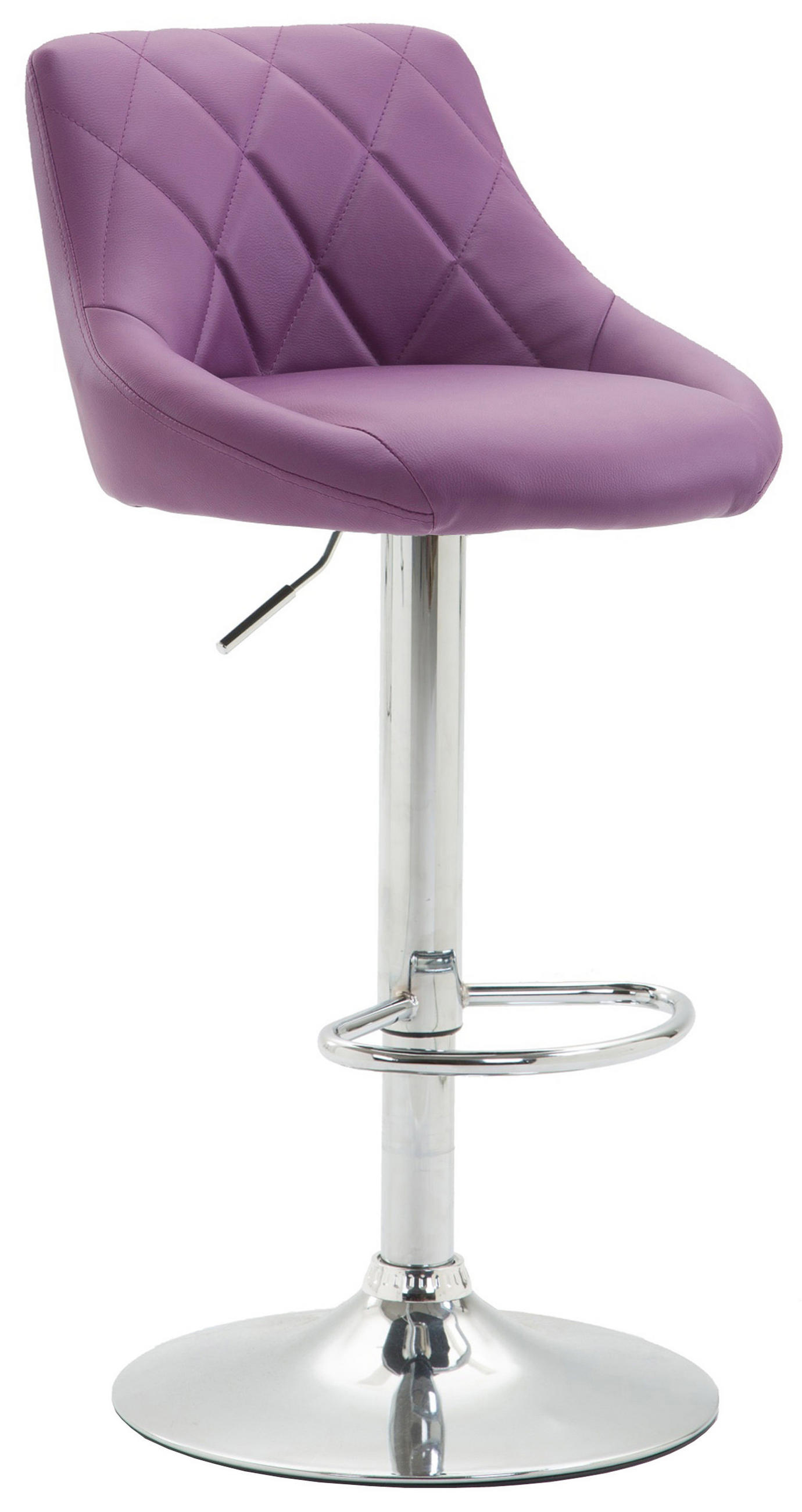 BARHOCKER Lazius, Gestell Metall in Chromoptik, Kunstleder Lila - Chromfarben/Lila, Kunststoff/Textil (46/100/49cm) - TPFLiving