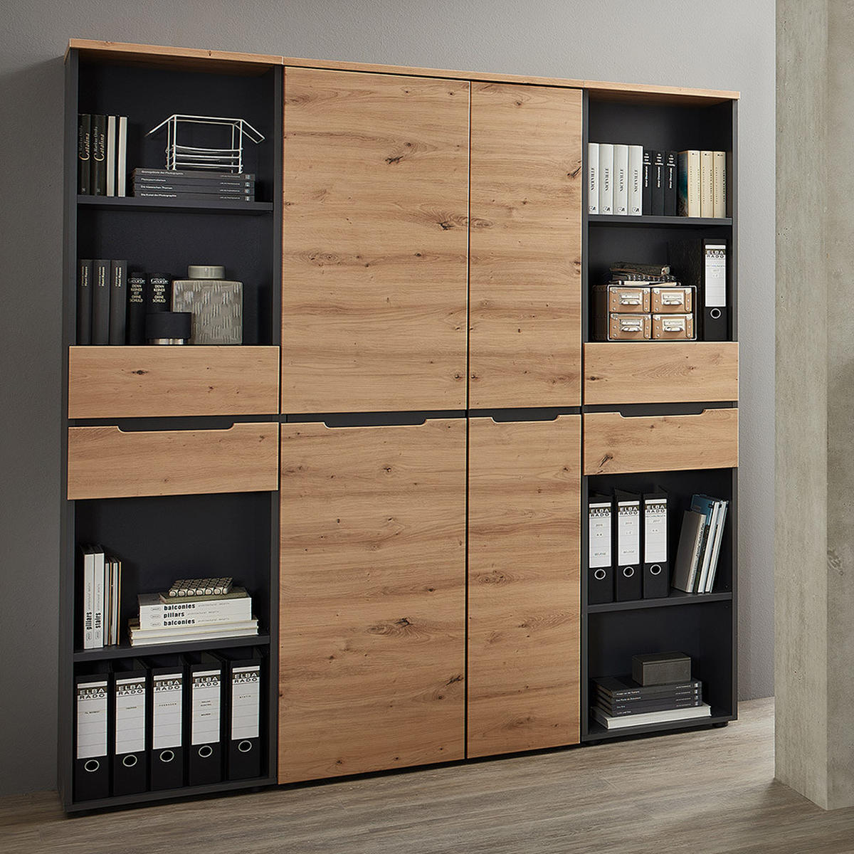 AKTENSCHRANK Manresa-36 - Braun, Holzwerkstoff (75/197/38cm) - Lomado