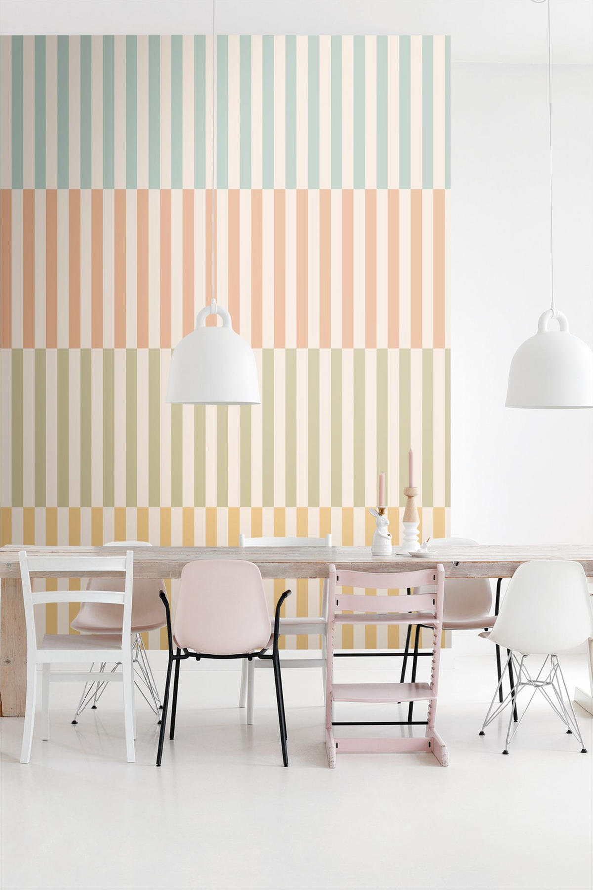 FOTOTAPETE Streifen 2.5 x 2.79 m - Multicolor, Papier (250/279cm) - ESTAhome