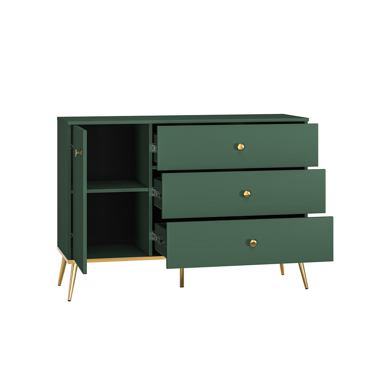 SIDEBOARD Thalia Grün - Grün, Holzwerkstoff (120/85/40cm) - Petits-meubles