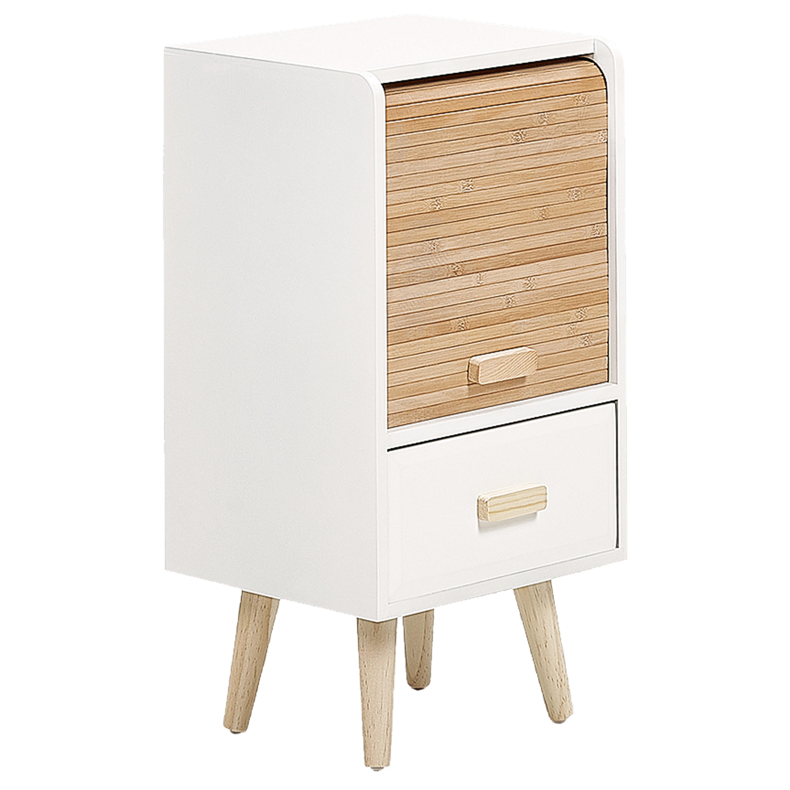 NACHTTISCH mit 1 Schublade Weiß Nesika - Weiß, Holzwerkstoff (30/56/30cm) - Beliani