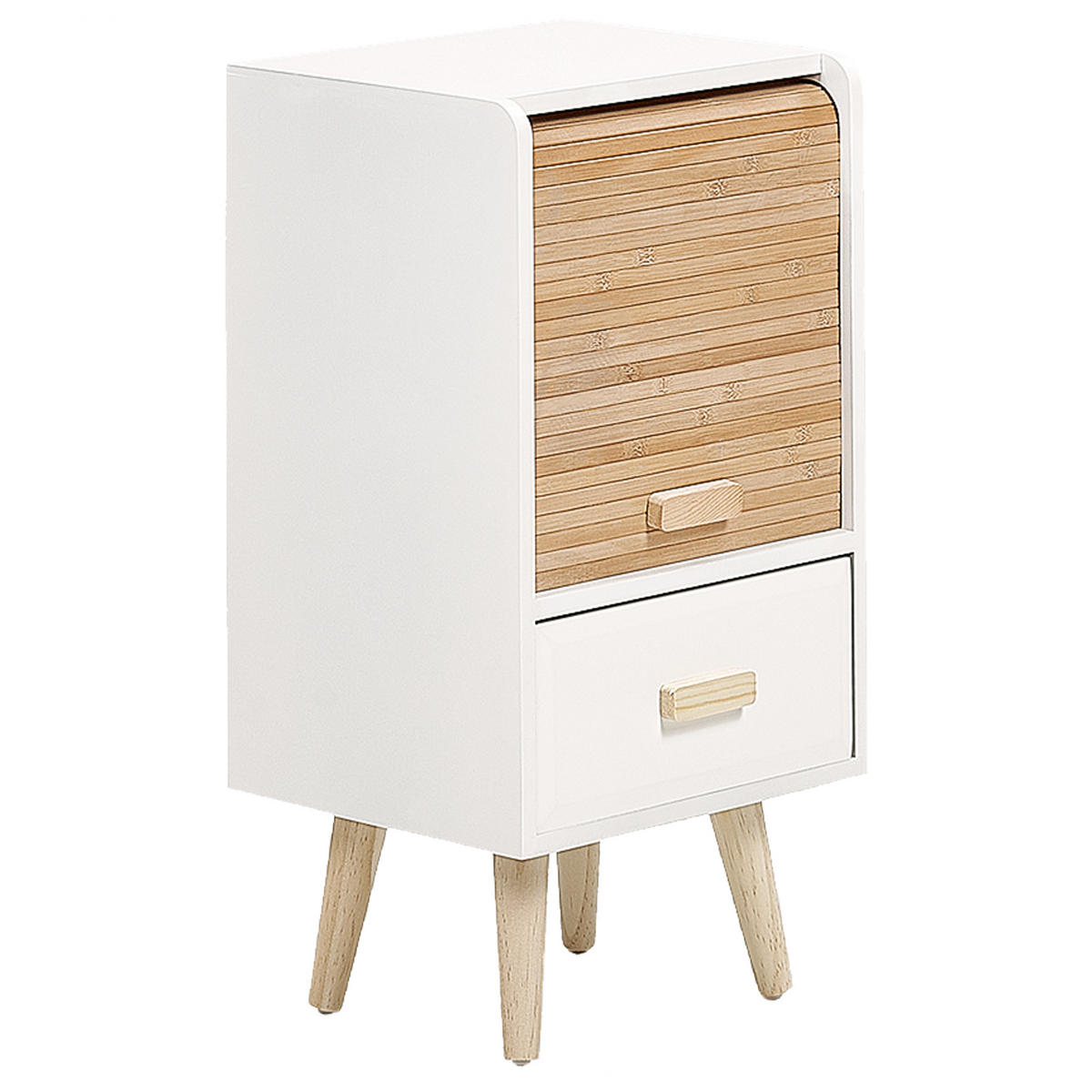 NACHTTISCH mit 1 Schublade Weiß Nesika - Weiß, Holzwerkstoff (30/56/30cm) - Beliani