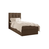 BOXBETT - Bett 05 OSLO - Hugo - 90x200 cm - mit Bettkasten und Waschbarem Topper - Braun, Holz (90/200cm) - ROYAL24_MARKT